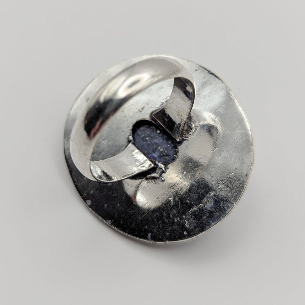 Blue Lapis Ring, Size 9 Statement Ring - image 5